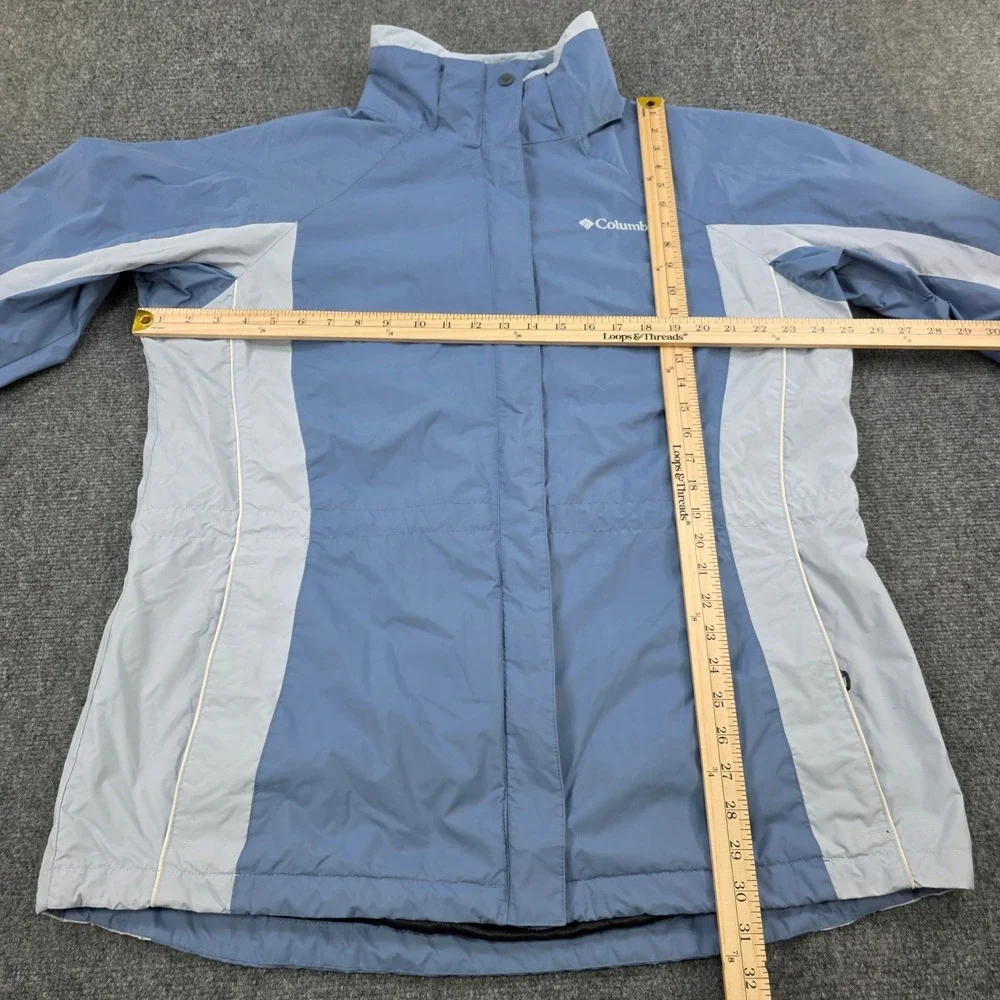 Columbia Womens Interchange Jacket XL Blue Waterproof Breathable Coat Shell Only